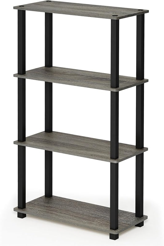 Furinno TURN-S-TUBE Storage Shelves, 4-Tier Book Shelf, Corner Shelf, Toolless by Furinno-FitsYourSpaceFitsYourBudget