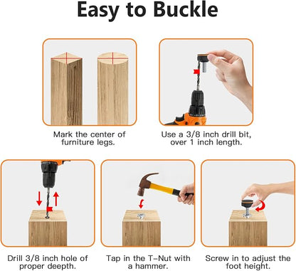 20 Pcs Adjustable Furniture Feet Levelers - Image 4