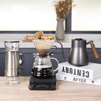 SOTECH Electric Coffee Maker Set with Electric Grinder Glass Dripper Server Steel Kettle Filter Paper Travel Bag for Outdoor Travel BBQ Picnic