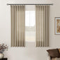 Grey Beige Pinch Pleat Linen Kitchen Curtains 45 Inches Long 2 Panels | by Twodrapes