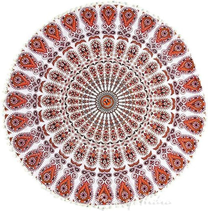 Mandala Floor Pillow Cover Meditation Cushion Seating Throw Hippie Round - Image 3