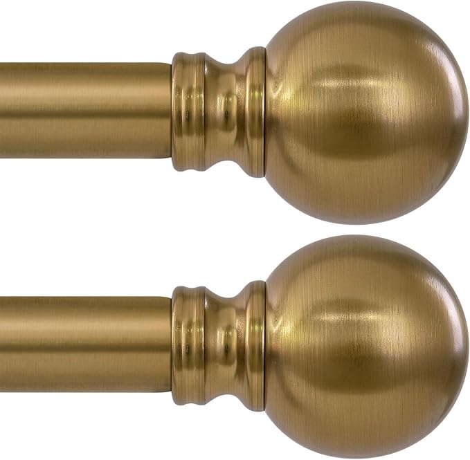 2 Pack Warm Gold Curtain Rods Double by Unknown