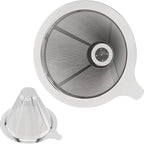 TQEONKL Pour Over Coffee Dripper,Paperless Reusable Coffee Filter,Metal Cone Reusable Single Cup Coffee Maker (2-4 cups)