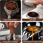 Gmnuiy51mm Coffee Tamper Set 23 PCS, Espresso Accessories Kit Barista Kit,316stainlesss Tamper & WDT Tool,316stainlesss Frothing Pitcher, Stirrer, Tamper Mat, Latte Art Pen Coffee puck screen