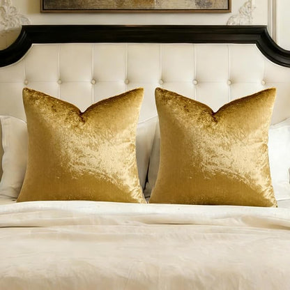 GIGIZAZA Gold Velvet Pillow Covers 26x26 Decorative Pillows Pack of 2 | Throw by GIGIZAZAFocusingonhomedecoration