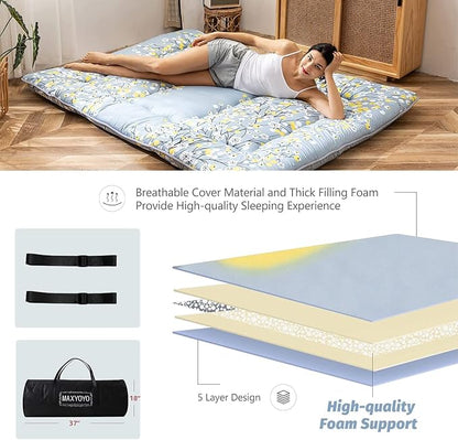 MAXYOYO Little Floal Japanese Futon Floor Mattress, Bed Mattress Topper - Image 6