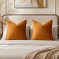 GIGIZAZA Orange Velvet Pillow Covers 26x26 Decorative Pillows Pack of 2 | Throw by GIGIZAZAFocusingonhomedecoration