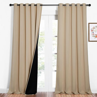 NICETOWN Thermal Insulated 100% Blackout Curtains, Noise Reducing Performance by NICETOWN