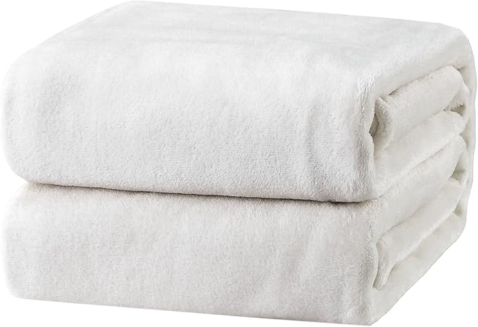 Bedsure GentleSoft White Fleece Throw Blanket by Unknown