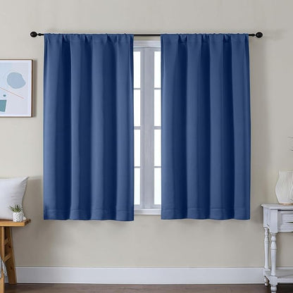 Simplebrand Ava Royal Blue Short Blackout Curtains by Simplebrand