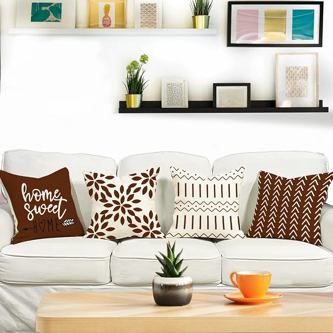 YCOLL Pillow Covers 20x20 Set of 4, Modern Sofa Throw Pillow Cover, Decorative - Image 2