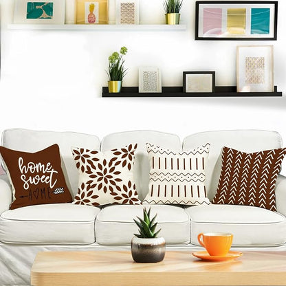 YCOLL Pillow Covers 16x16 Set of 4, Modern Sofa Throw Pillow Cover, Decorative - Image 2