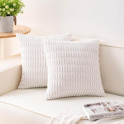 Aegero Pack of 2 Corduroy Decorative Throw Pillow Covers 24x24 Inch by Unknown