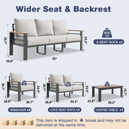 Aoxun Aluminum Patio Furniture Set - Image 7
