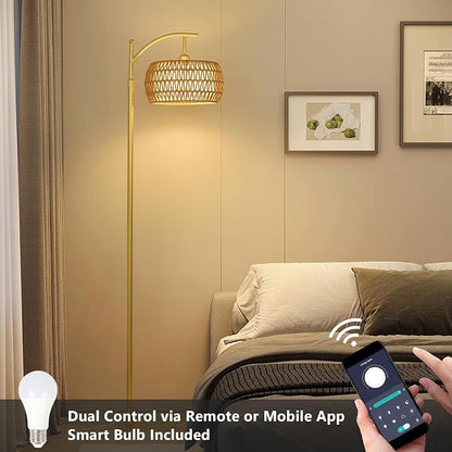 eyassi Arc Floor Lamp with 3 Color Temperatures, LED Gold Floor Lamp with - Image 4
