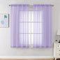 Chyhomenyc Lilac Sheer Curtains 45 Inch Long 2 Panels, Light Filtering Rod by Chyhomenyc