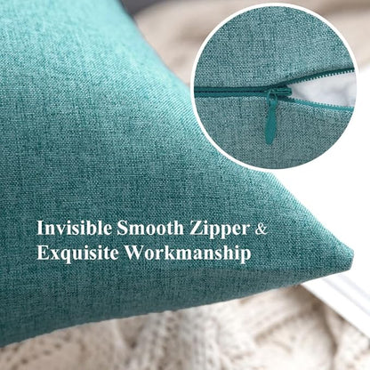 MIULEE Pack of 2 Decorative Outdoor Solid Waterproof Throw Pillow Covers Euro - Image 3