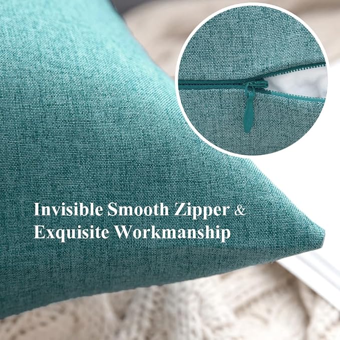 MIULEE Pack of 2 Decorative Outdoor Solid Waterproof Throw Pillow Covers Faux - Image 3