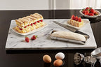 JEmarble Pastry Board 16x24 inch with Non-Slip Rubber Feets for Stability Perfect for Keep the Dough Cool and Chocolate Tempering(Premium Quality) White