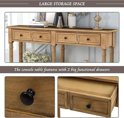 Merax Retro Console Table Sofa Table - Image 9