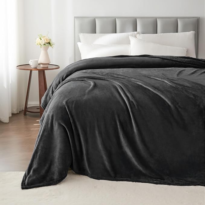 BEDELITE Fleece Blanket Soft Plush Full Bed Blanket Charcoal Grey 84"x90" | - Image 6