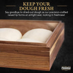 Wooden Pizza Dough Proofing Box w/Lid – 16” x 12” – Made From Natural Acacia Wood – Proofing Container Tray for Home Kitchen with Dough Spatula and Pizza Dough Recipe Book