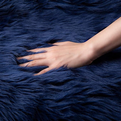 Ashler Faux Fur Rug, Fluffy Shaggy Area Rug, Ultra Soft 2.2 x 6 Feet Rectangle - Image 4