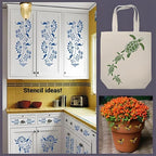 Rosemaling Patterns 24, 26, 27, 29 and 30 Stencils - Set of 5 Motifs - 4" x 1.5" each - Rose-painting - Scandinavian decorative folk painting - Mylar plastic stencil - The Artful Stencil