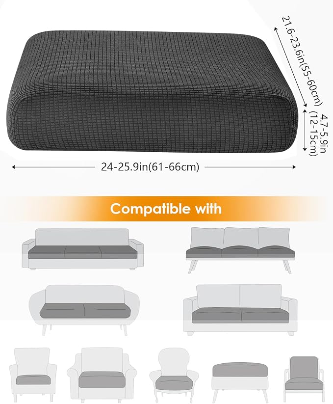 Fuloon Couch Cushion Slipcover, Super Stretch Individual Sofa Covers | 2 Pack - Image 3
