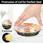 EUSOAR Disposable Ramekins, 50pcs 10oz/275ml Muffins Liners Aluminum Foil Baking Cups with Lids, Round Cake Pans Cheesecake Container Flan Pie Tart Brownie Holders for Bakery Wedding Birthday Party
