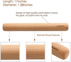 GOBAM Wood Rolling Pin, Small - Dough Roller for Pasta, Cookies, Pie, Pizza, Chapati, Fondant, Rolling Pins for Baking, Bread Making Tools and Supplies - 11 x 1.38 Inches