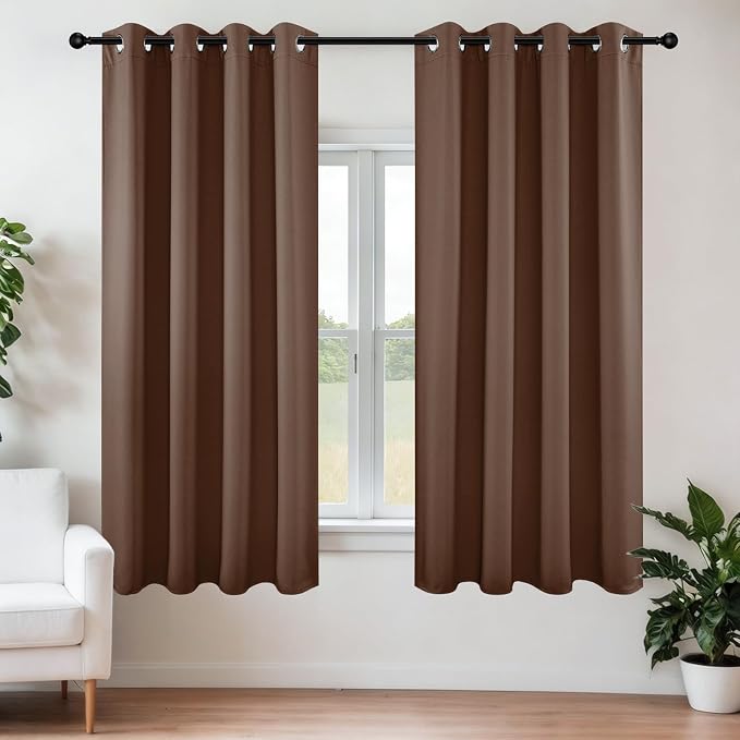 Joydeco Blackout Curtains 63 Inch Length 2 Panels Set, Thermal Insulated Long by JOYDECO