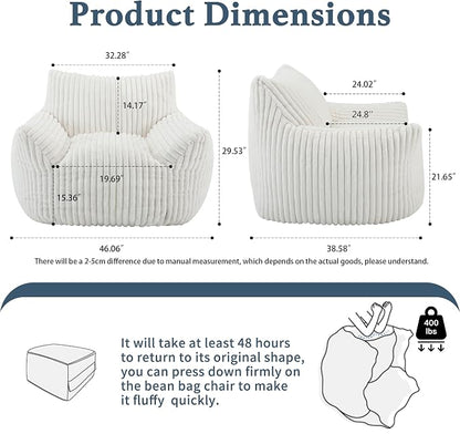 Giant Plush Bean Bag Chair for Adults - Image 2