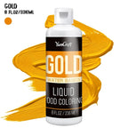 Food Coloring Liquid - Vibrant Color Food Coloring for Cake Decorating, Baking, Easter Egg, Icing - Tasteless Food Color Dye for Fondant, Cooking, Slime, Airbrush (Gold, 8 Fl.oz)