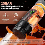 kejector Portable Coffee Maker Espresso Machine for Travel Nano Car Coffee Maker Compatible with Ground Coffee & Capsule for RV, Hiking Camping Office, Travel Espresso Maker Electric Coffee Machine