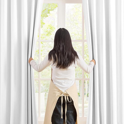 White Pinch Pleat Curtains 84 Inches Long 2 Panels, Track Memory Trained Luxury - Image 3