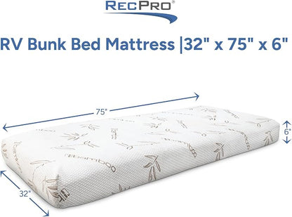 RecPro RV Bunk Bed Mattress Memory Foam Mattress 6" Gel Infused w/Bamboo - Image 2