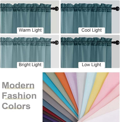 Dusty Blue Sheer Curtains for Bedroom Living Room 96 Inches Long 2 Panels - Image 6
