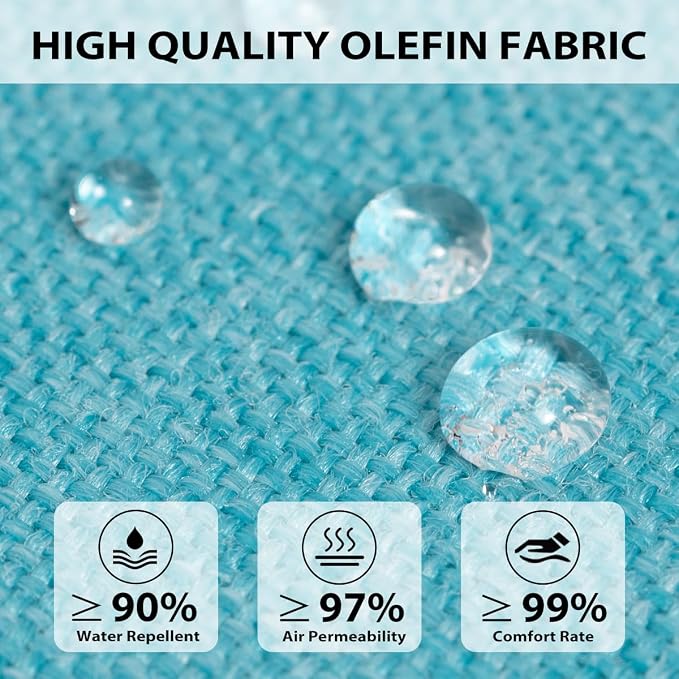Sundale Outdoor Olefin Quilted Lounge Cushion Set of 4, Patio Foldable Chaise - Image 2