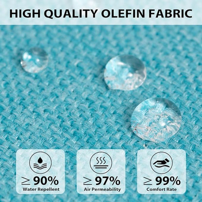 Sundale Outdoor Olefin Quilted Lounge Cushion Set of 4, Patio Foldable Chaise - Image 2