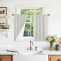 Full Blackout Linen Kitchen Window Curtains 36 Inches 2 Panels | Light Grey by LAMIT