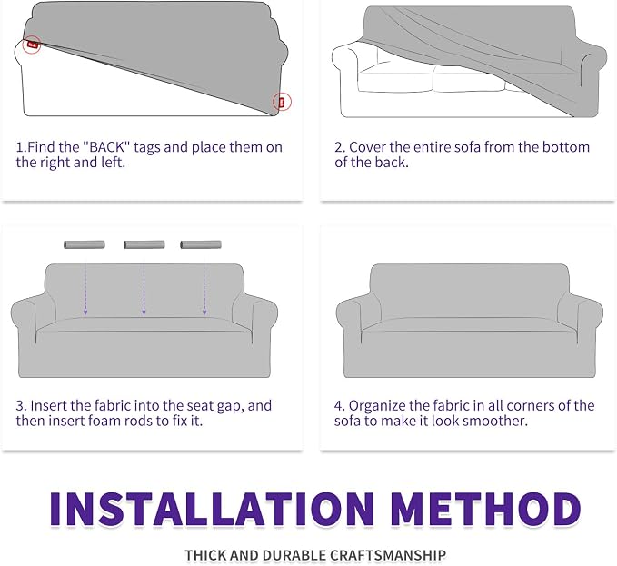 ZNSAYOTX Super Stretch Couch Cover Universal Sofa Covers - Image 9