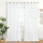 Extra Long White Linen Curtains 102 Inch Length by YoungsTex