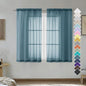 Dusty Blue Sheer Curtains 45 Inches Long 2 Panels, Light Filtering Sheer by OVZME
