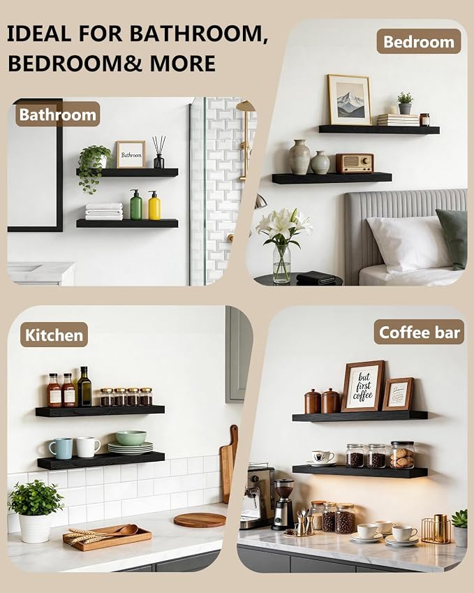 WALI Floating Shelves for Wall, 1 Tier Bathroom Storage Shelf Over Toilet - Image 3