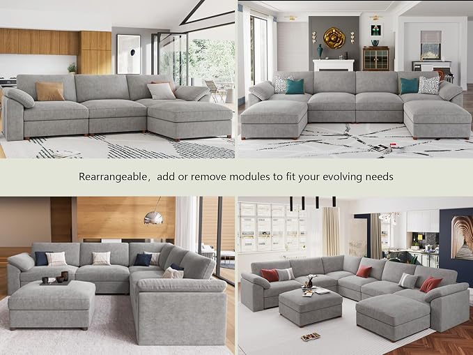 EASE MOOSE Sectional Modular Sofa, Comfty U Shape Sectional FSC Certified - Image 6