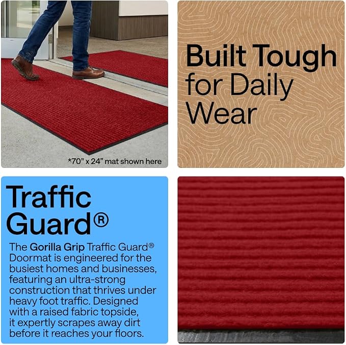 GORILLA GRIP Waterproof Traffic Guard Door Mat, 2 Pack, Indoor Outdoor Heavy - Image 3
