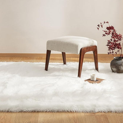 Ashler Home Deco Faux Fur Rug, Fluffy Shaggy Area Rug Ultra Soft 5 x 7 Feet - Image 4