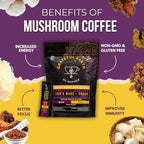 Grateful Earth Mushroom Coffee, Espresso Instant Coffee with Cinnamon, Turmeric, Lion’s Mane Mushrooms, L-Theanine, Chaga Super Brain Blend, Energy & Immune Support, Dairy & Gluten Free, 2 Bags, 40 Ct