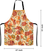 I Love Pizza Bib Apron with Adjustable Neck for Men Women,Suitable for Home Kitchen Cooking Waitress Chef Grill Bistro Baking BBQ Cobbler Apron